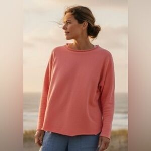 FRANK & EILEEN ANNA LONG SLEEVE CAPELET SWEATSHIRT, SIZE S.